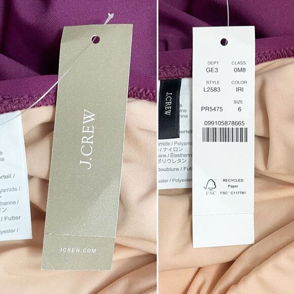 NWT J. Crew Halter Wrap Swim Dress Size 6 One Piece Skirted Swimsuit Iris Maroon - Picture 8 of 12